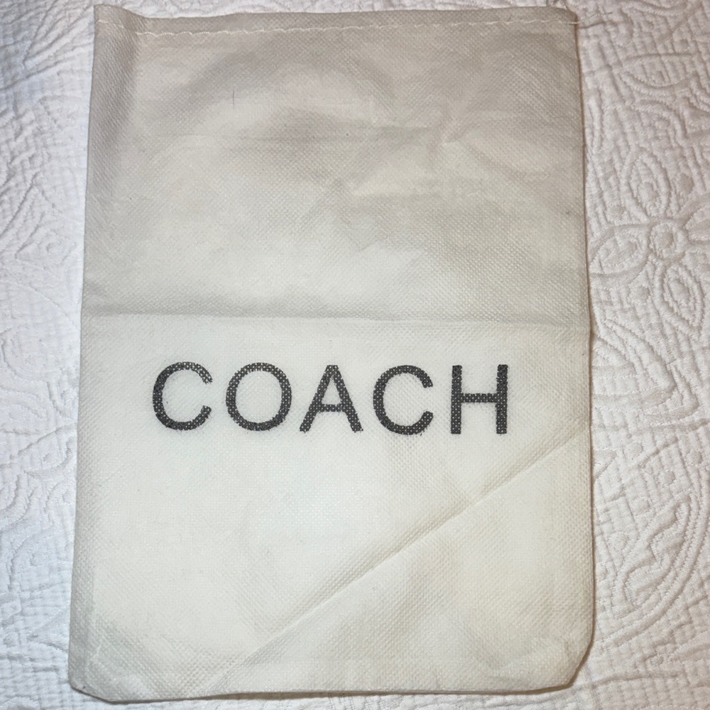 Coach White Dust Bag with Black Logo 8”x 12”